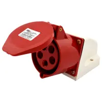 Розетка стационарная Takel 5 контактов 3Р плюс N плюс Е 32А 380В IP44 125                           