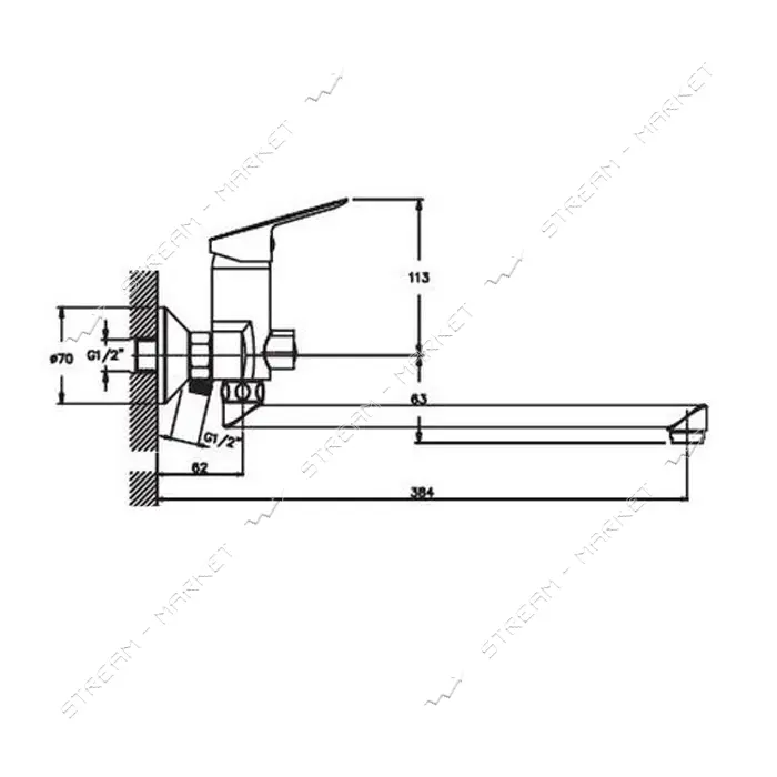 Смеситель для ванной Haiba NIKAS 006 Euro