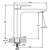 Смеситель для умывальника Haiba COLUMBIA 001 HIGH высокий