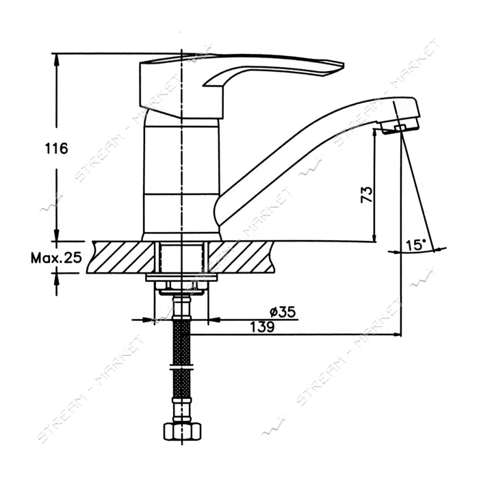 Смеситель для кухни Haiba Hansberg 555-15 nut