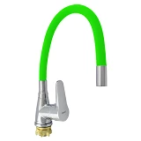 Смеситель для кухни Zerix SOP7 А045 с силиконовым изливом зеленый
