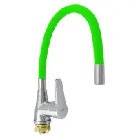 Смеситель для кухни Zerix SOP7 А045 с силиконовым изливом зеленый                                   