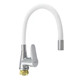 Смеситель для кухни Zerix SOP7 А045 с силиконовым изливом белый                                     