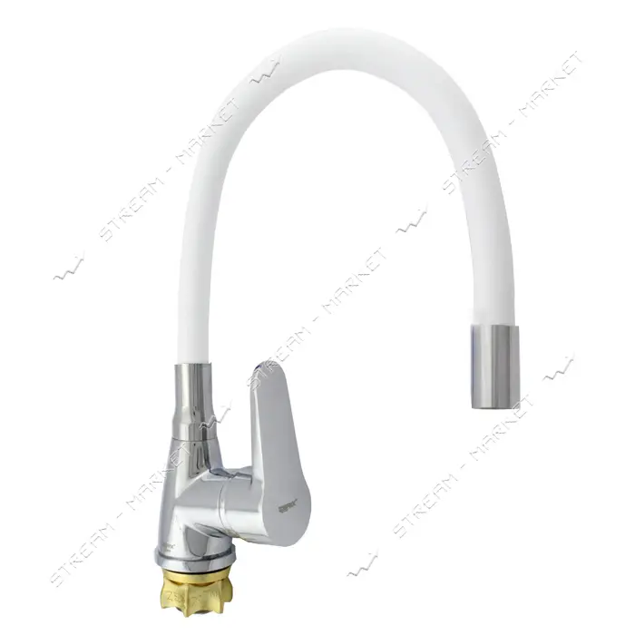 Смеситель для кухни Zerix SOP7 А045 с силиконовым изливом белый                                     
