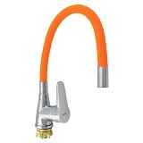 Смеситель для кухни Zerix SOP7 А045 с силиконовым изливом оранжевый                                 