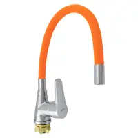 Смеситель для кухни Zerix SOP7 А045 с силиконовым изливом оранжевый                                 