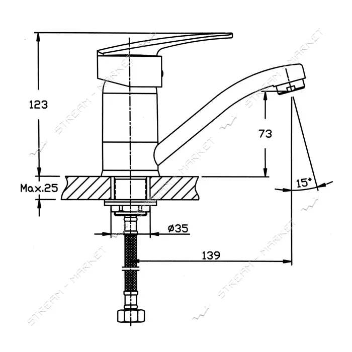 Смеситель для кухни Haiba AGAT 555-15 brass nut                                                     