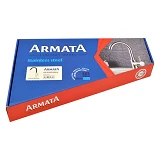 Смеситель для кухни Armata SUS-011 REFL.BLACK с силиконовым изливом нержавеющая сталь картридж 35мм 