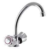 Смеситель для кухни G-Ferro 271 на гайке букса 1/2" ручки-шар 2шт                                   