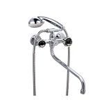 Смеситель для ванны G-Ferro 140 евро длинный букса 1/2" ручки-шар