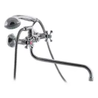 Смеситель для ванны G-Ferro 143 длинный букса 1/2" ручки-крест                                      