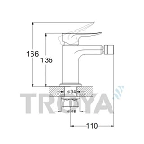 Смеситель для биде Troya FOB2-A134 картридж 35мм                                                    