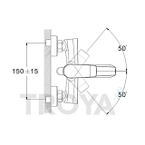 Смеситель для ванны короткий Troya FOB3-А134 картридж 35мм