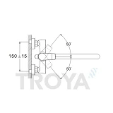 Смеситель для ванны длинный Troya FOB7-А134 картридж 35мм                                           