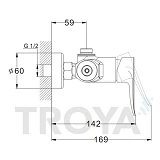 Смеситель для душевой кабины Troya FOB5-А134 картридж 35мм