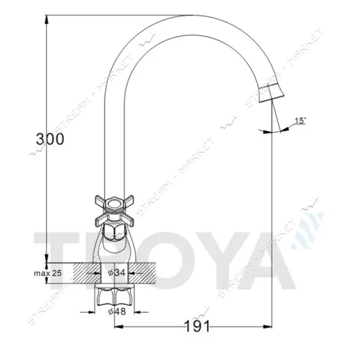 Смеситель для кухни Troya QMG4-A621