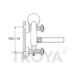 Смеситель для ванны короткий Troya QMG3-A621 поворотный излив и букса