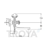 Смеситель для ванны короткий Troya QMG3-A621 поворотный излив и букса