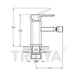 Смеситель для биде Troya NOD2-A188 картридж 35мм                                                    