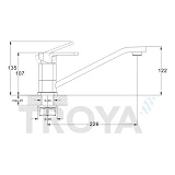 Смеситель для кухни Troya NOD4-A188 длинный 22см с картриджем 35мм