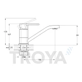 Смеситель для кухни Troya NOD4-B188 короткий 15см с картриджем 35мм                                 