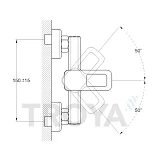 Смеситель для душевой кабины Troya NOD5-A188 картридж 35мм