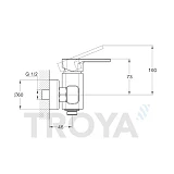 Смеситель для душевой кабины Troya NOD5-A188 картридж 35мм
