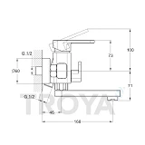 Смеситель для ванны короткий Troya NOD3-A188 поворотный излив и картридж 35мм