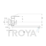 Смеситель для ванны длинный Troya NOD7-A188 картридж 35мм                                           