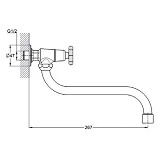 Смеситель для кухни Solone JIK13 однокранник на стену букса 1/2" 2шт