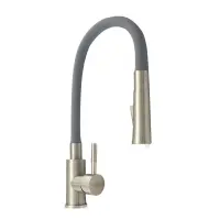 Смеситель для кухни Gerts 7220-9 U гибкий гусак на гайке с переключателем серый                     