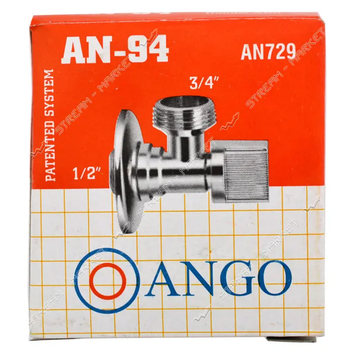 Кран шаровый Арка Ango AN-94 1/2"Нx3/4"Н