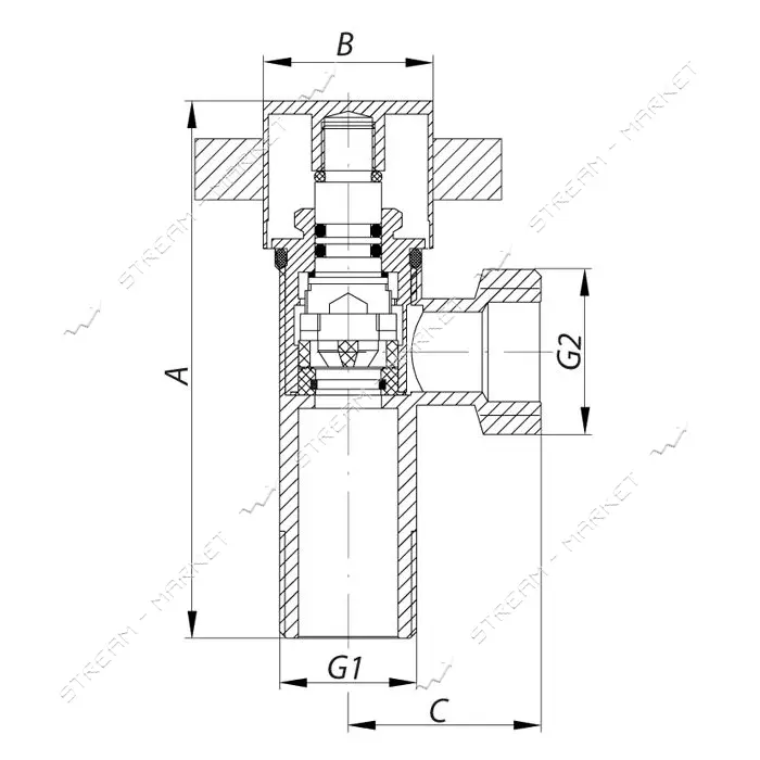 Кран Арка Koer KR.517 шаровый 1/2"Нx3/4"Н