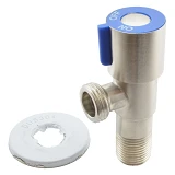 Кран Zerix VAL-01-1/2"x1/2" для подключения сантехприборов нержавеющая сталь SUS304 синий           