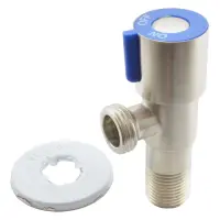 Кран Zerix VAL-01-1/2"x1/2" для подключения сантехприборов нержавеющая сталь SUS304 синий           