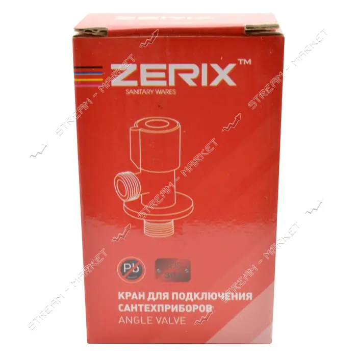 Кран Zerix VAL-01-1/2"x1/2" для подключения сантехприборов нержавеющая сталь SUS304 синий           