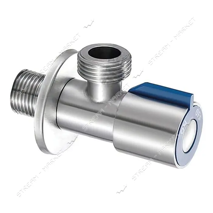 Кран Mixxus VAL-03 1/2"-3/4" для подключения сантехприборов нержавеющая сталь SUS 304 синий         
