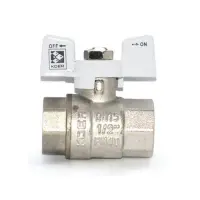 Шаровый кран Koer 1/2" В/В с белой ручкой бабочкой вода латунный шар PN40                           