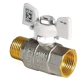 Шаровый кран Koer KR.218.W 1" В/Н с белой ручкой бабочкой вода шар латунь PN25 161 гр