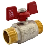 Шаровый кран Koer 3/4" Н/Н с красной ручкой бабочкой вода PN40