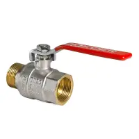 Шаровый кран Koer 3/4" В/Н с красной ручкой рычаг вода латунный шар PN40                            