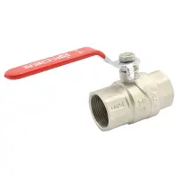 Шаровый кран Koer 1 1/4" В/В с красной ручкой рычаг вода латунный шар PN25                          