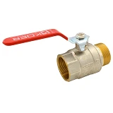 Шаровый кран Koer 1 1/2" В/Н с красной ручкой рычаг вода латунный шар PN25 911 гр