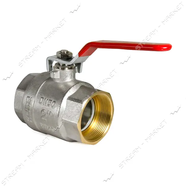 Шаровый кран Koer 2" В/В с красной ручкой рычаг вода латунный шар PN25 1360 гр                      