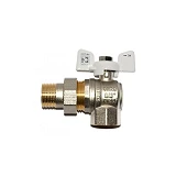 Шаровый кран с американкой угловой KOER 3/4" В/Н с белой ручкой бабочкой вода PN40