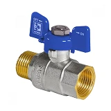Шаровый кран Koer 3/4" В/Н с ручкой бабочкой вода шар латунный KR.218.B Blue