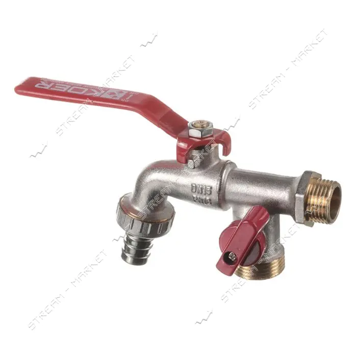 Кран полива Koer KR.248 с дополнительным выходом 1/2"                                               