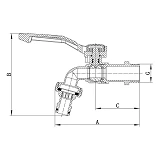 Кран полива Koer KR.247 1/2" с коннектором для быстрого подключения
