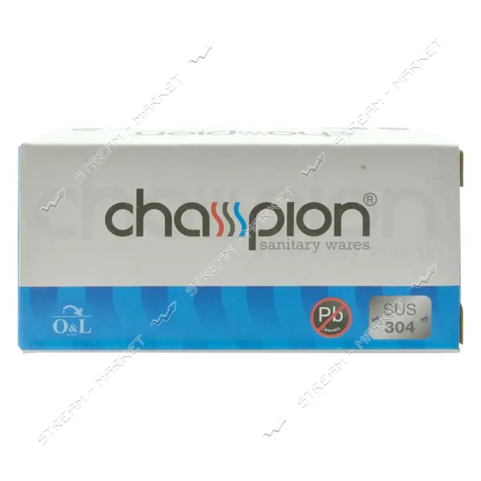 Кран Champion VAL-02 1/2"-1/2" для подключения сантехприборов нержавеющая сталь SUS 304 красный     