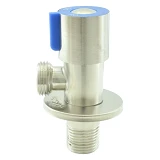 Кран Champion VAL-01 1/2"-1/2" для подключения сантехприборов с нержавеющей стали SUS 304 синий     